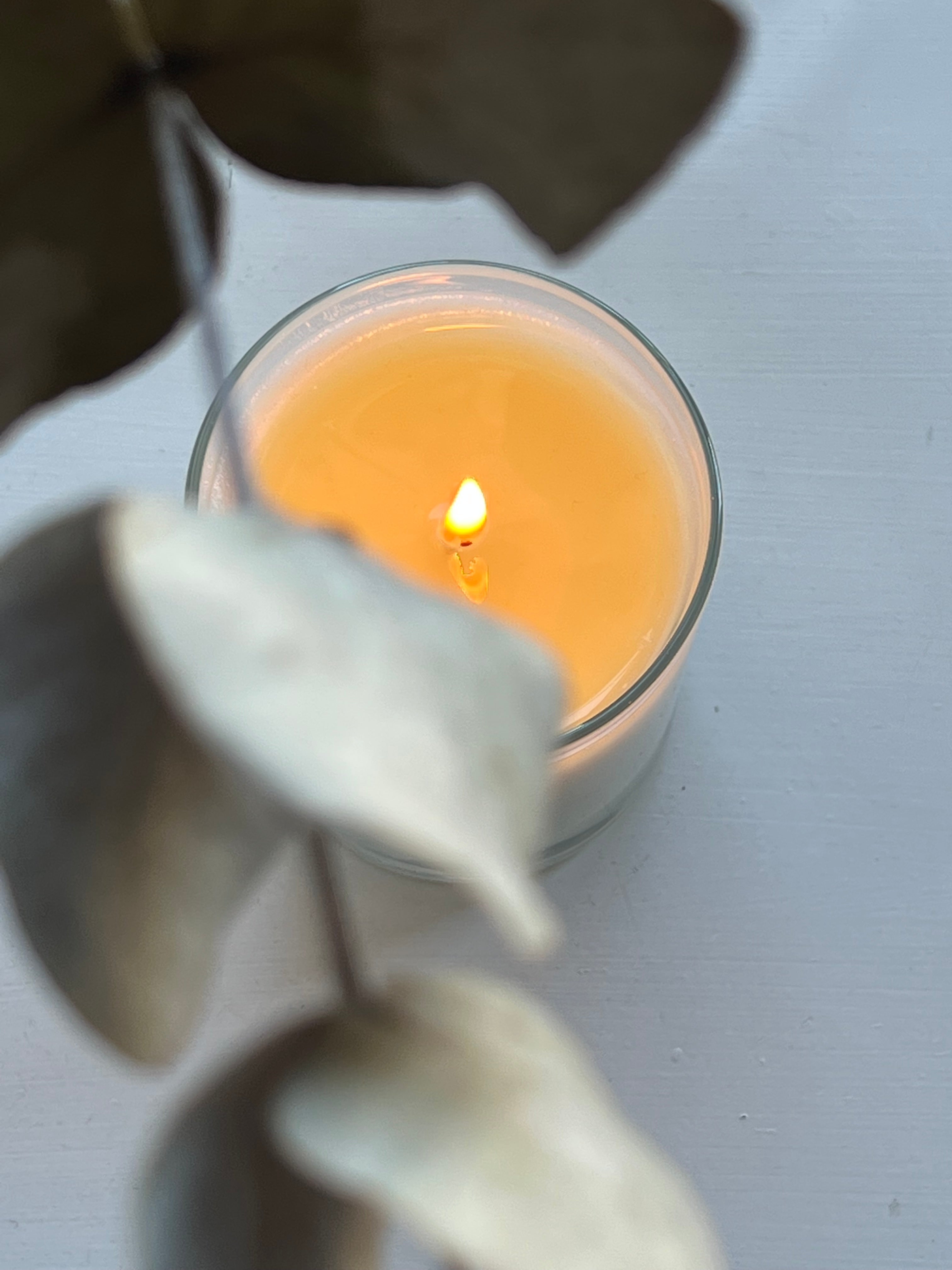 Hand poured sustainable soy wax candle.